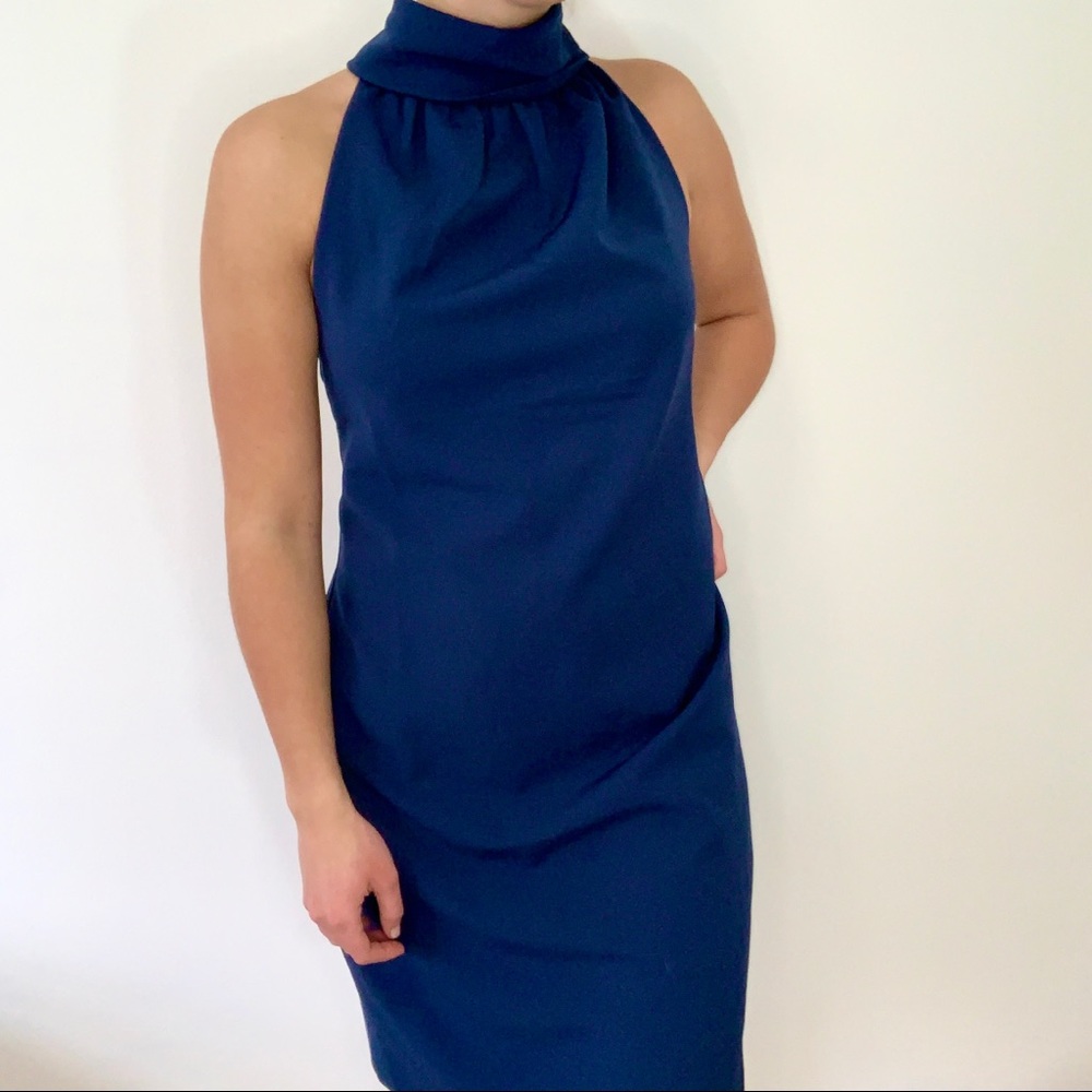 Sail to Sable STS Blue High Cowl Neck Dress Medium
